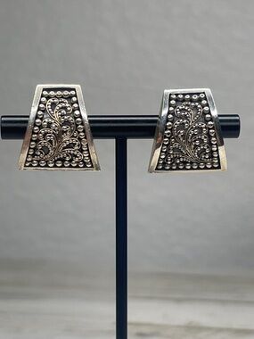 Lois Hill Sterling Silver Bali Scroll Clip Earrings